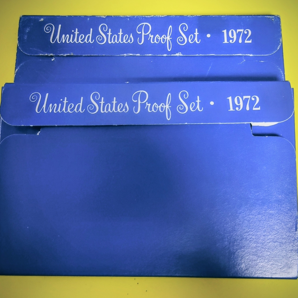 2 Proof Sets 1972-S Blue. Folder Complete, New